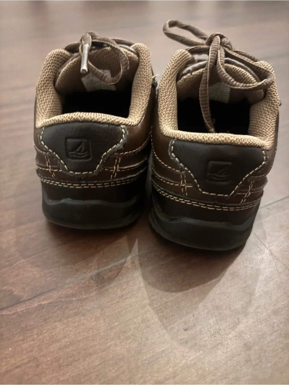 Sperry Top-Slider Clipper LC Brown Kids Lace-Up Leather Shoes Size 8.5 W